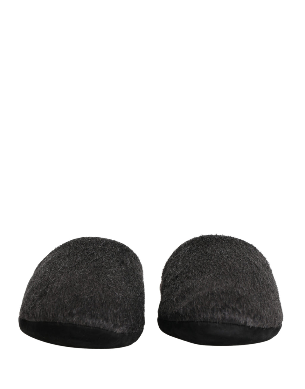 Dolce & Gabbana Dunkelgraue Anthrazit Woll-Slipper