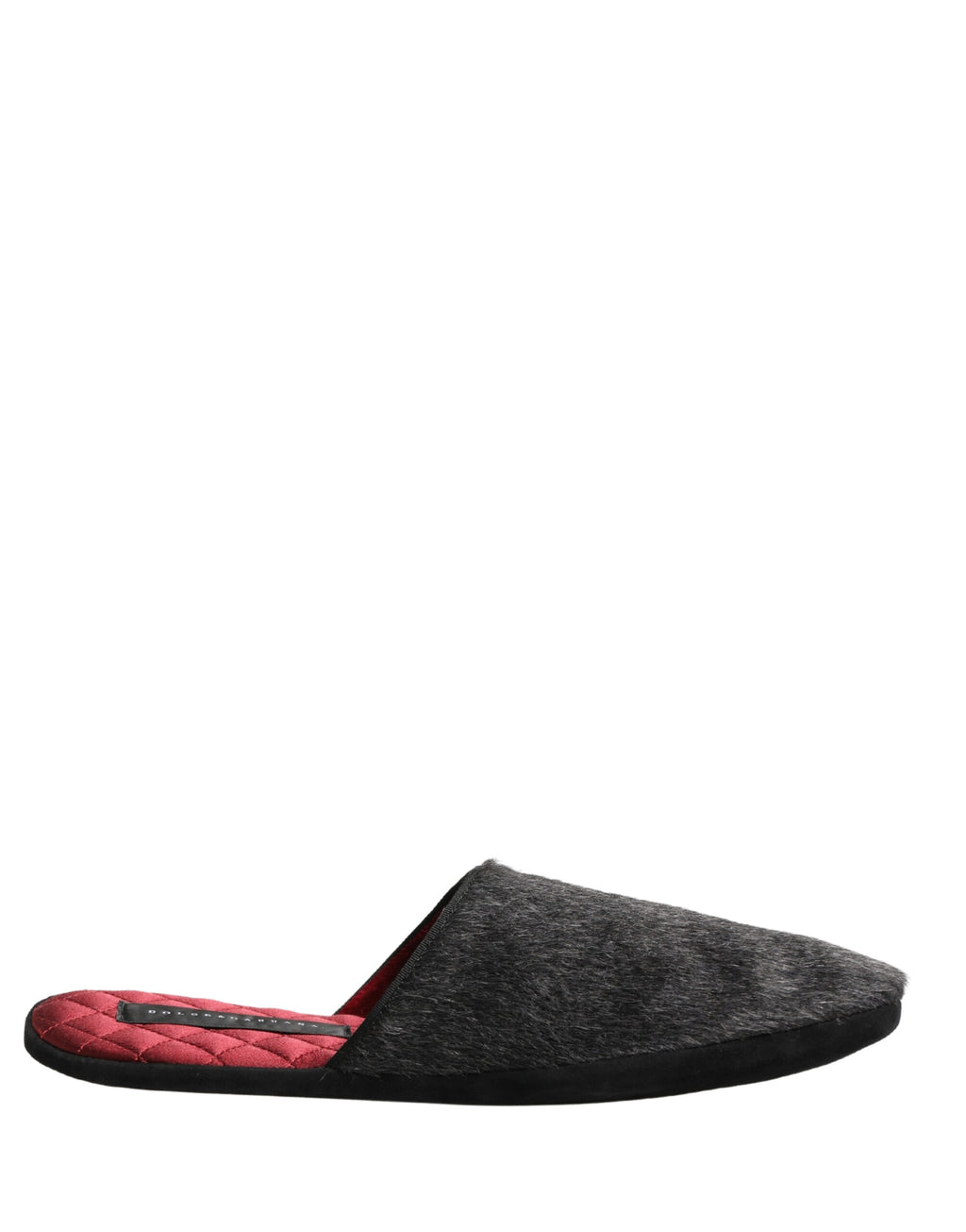 Dolce & Gabbana Dunkelgraue Anthrazit Woll-Slipper