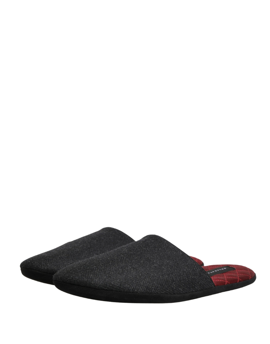 Dolce & Gabbana Anthrazit Woll-Kaschmir Stepp-Slipper