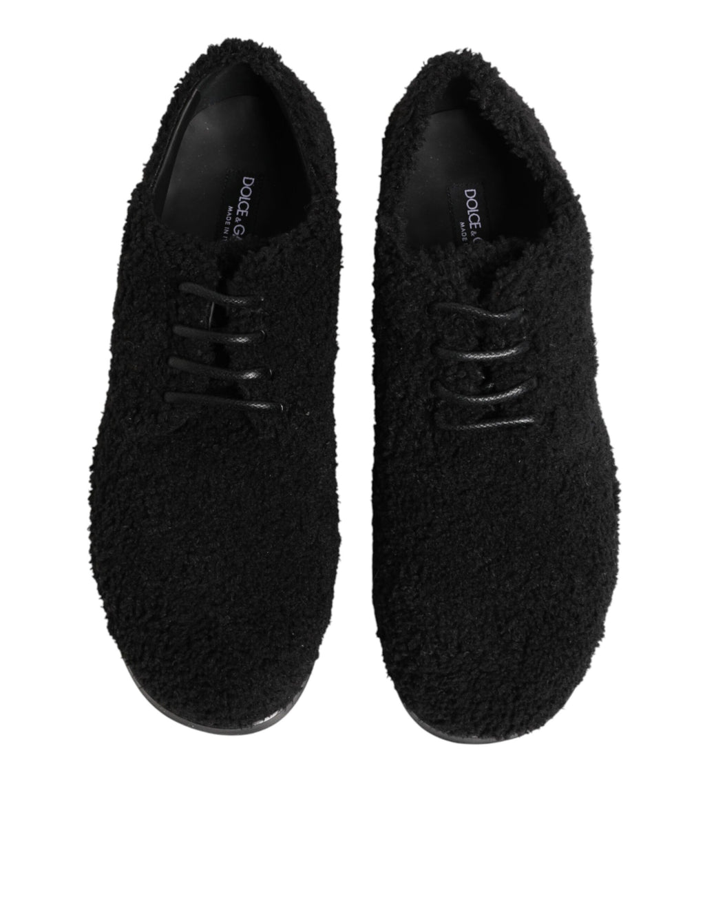 Dolce & Gabbana Men's Black Riccio Lambskin Dress Derby Shoes