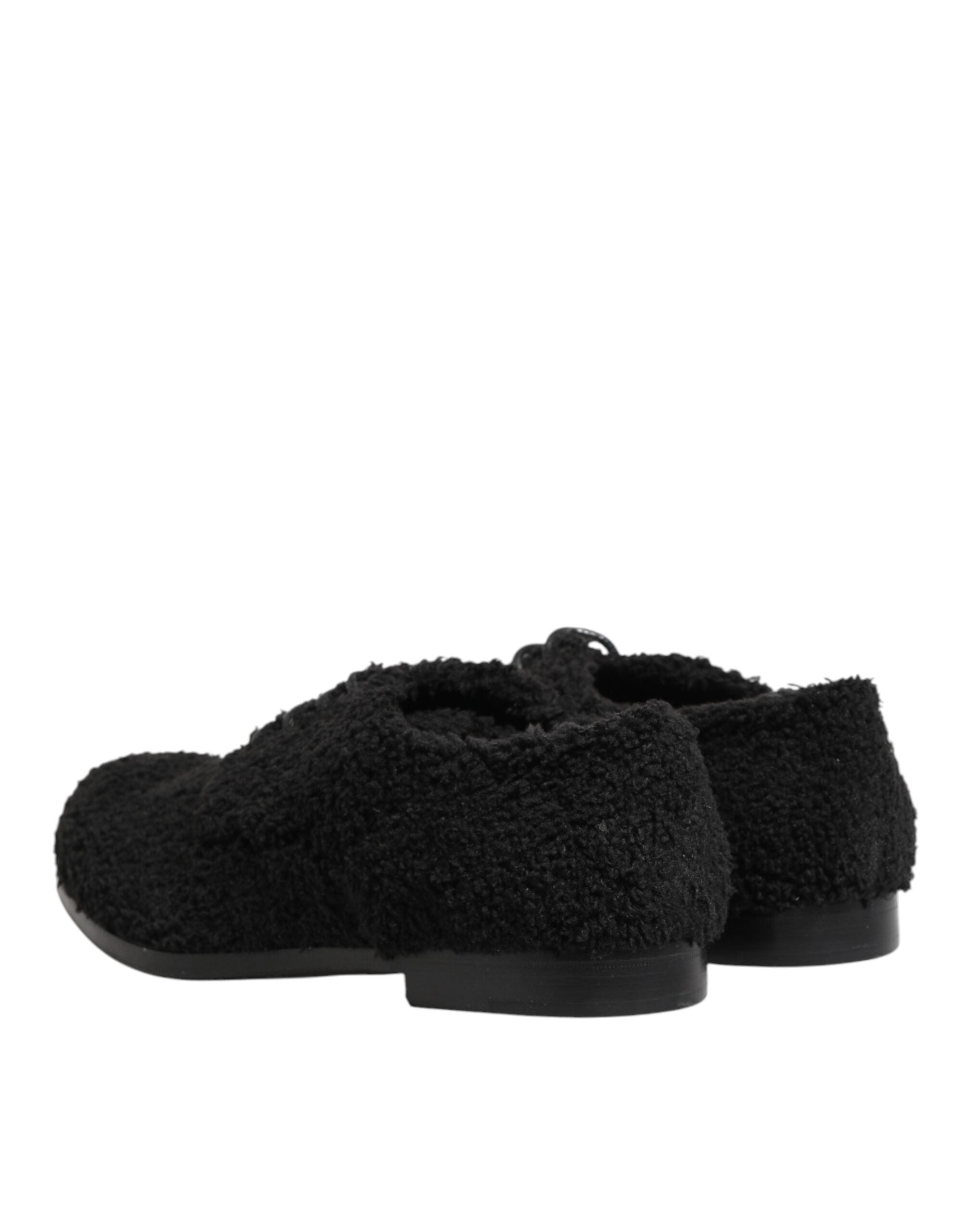 Dolce & Gabbana Men's Black Riccio Lambskin Dress Derby Shoes