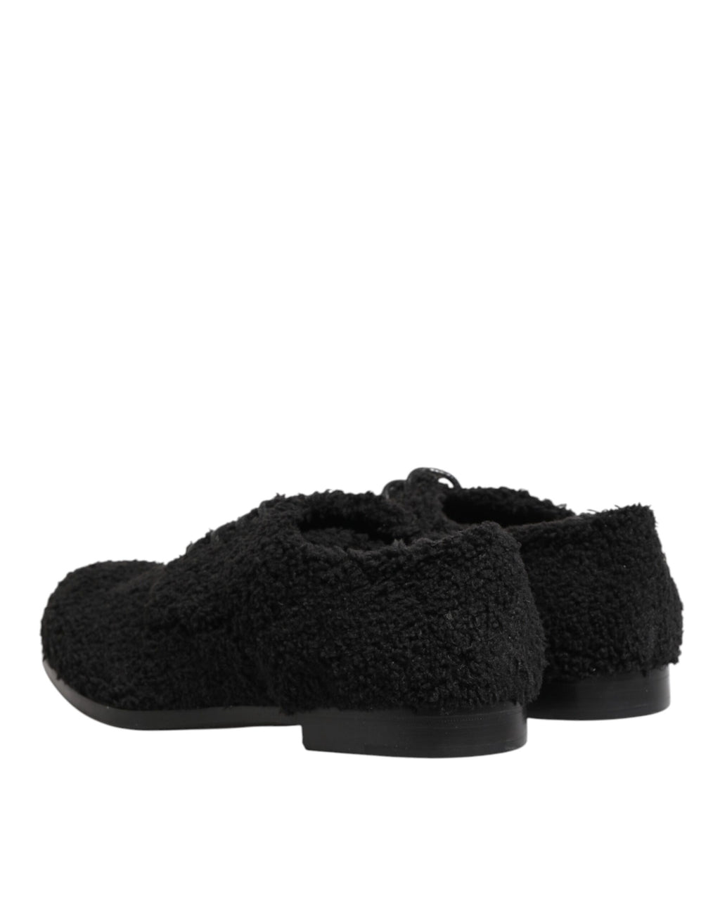 Dolce & Gabbana Herren Schwarze Riccio Lammfell Dress Derby Schuhe