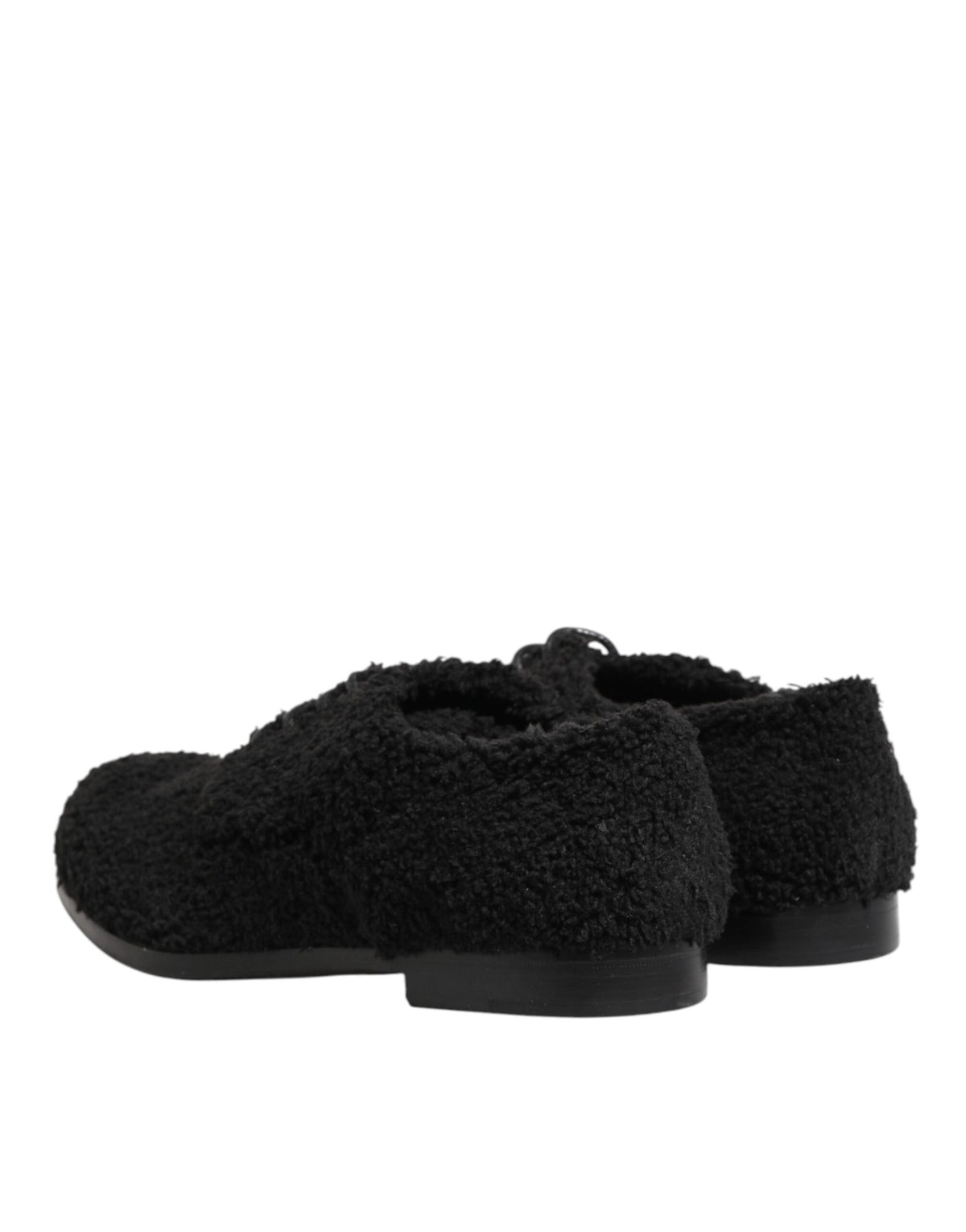 Dolce & Gabbana Herren Schwarze Riccio Lammfell Dress Derby Schuhe