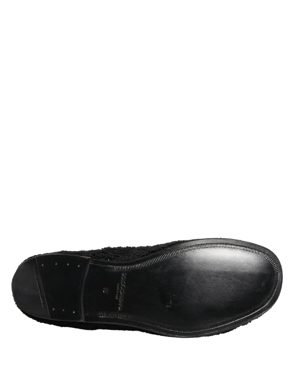 Dolce & Gabbana Herren Schwarze Riccio Lammfell Dress Derby Schuhe