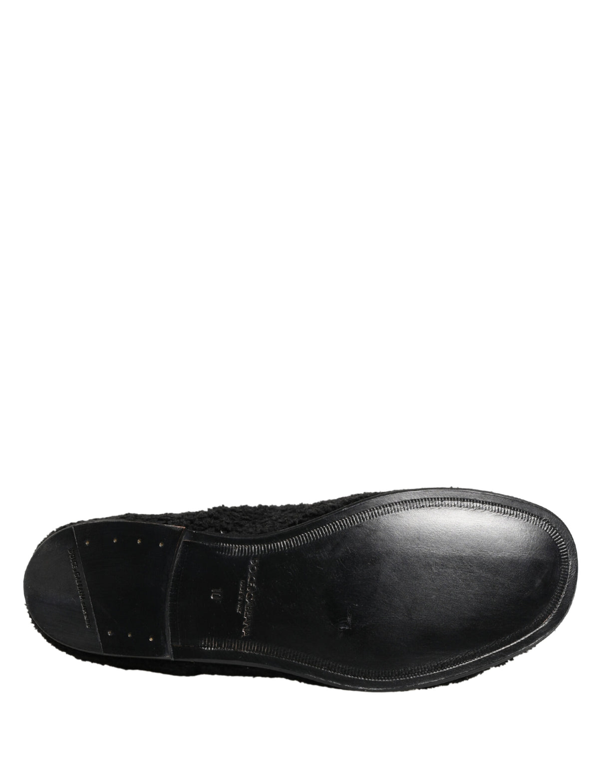 Dolce & Gabbana Herren Schwarze Riccio Lammfell Dress Derby Schuhe