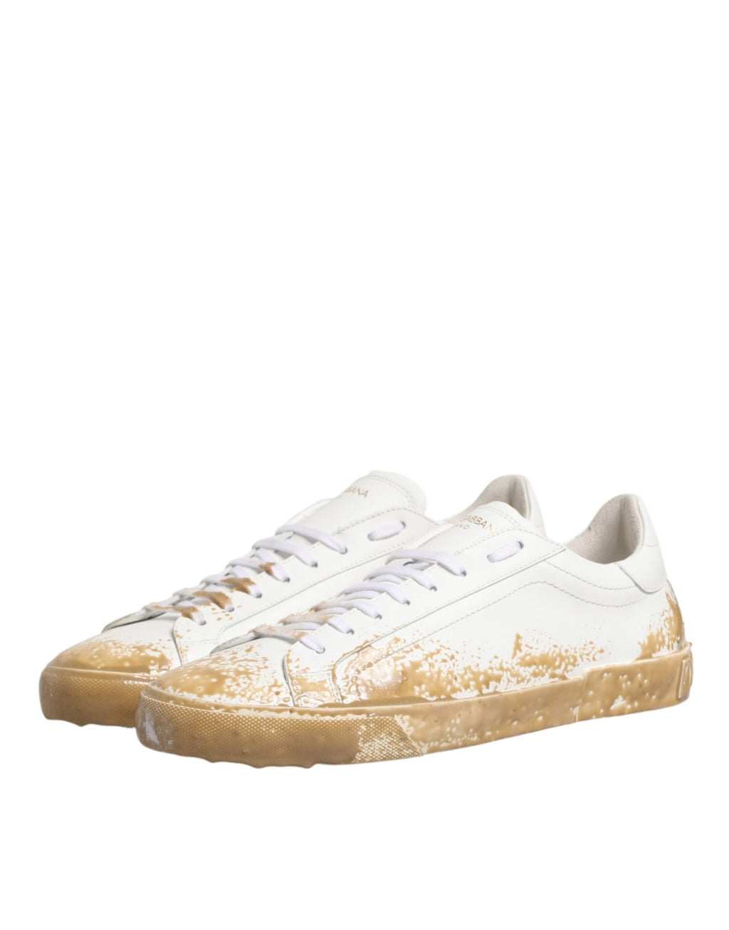 Dolce & Gabbana White Patent Leather Low-Top Sneakers