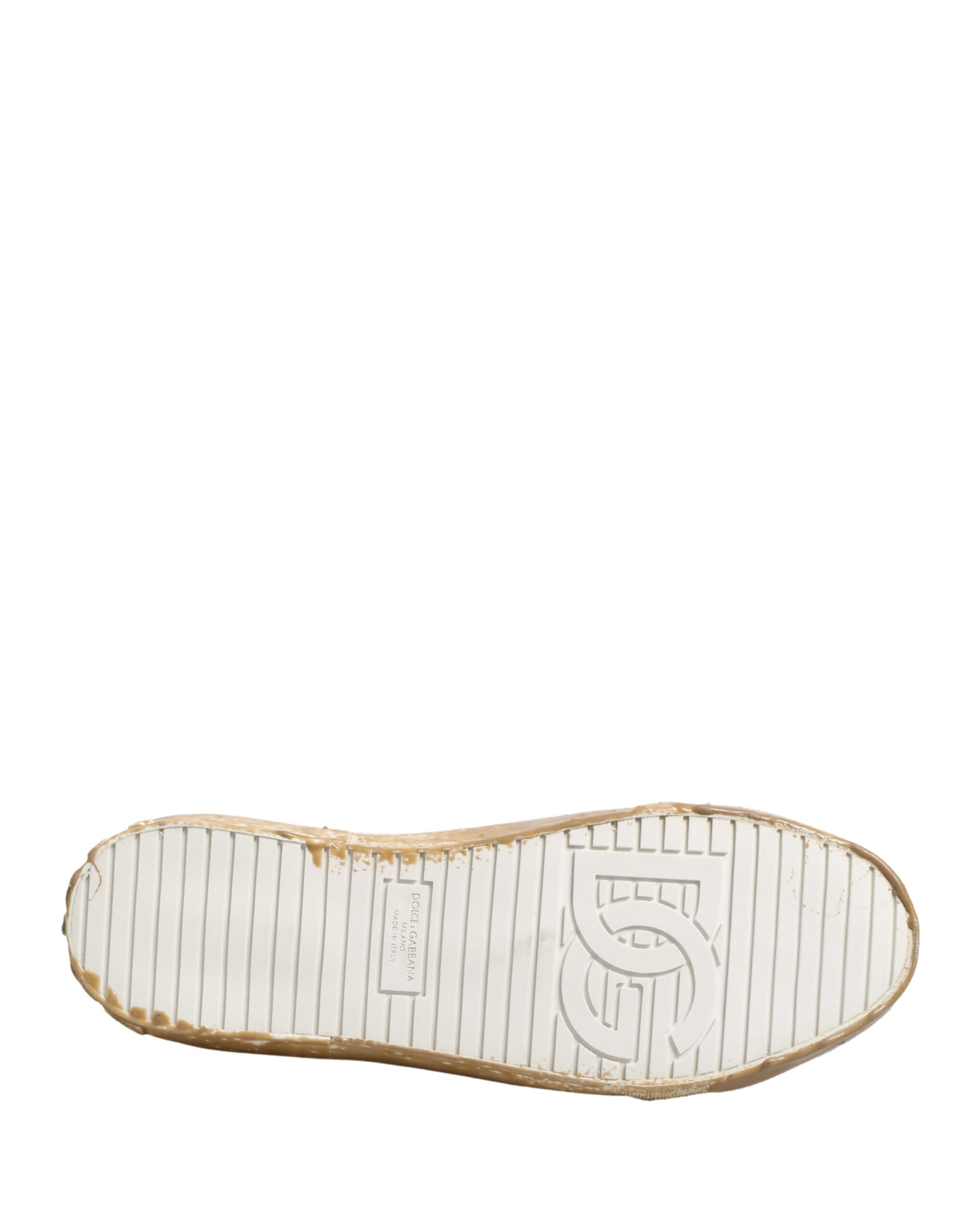 Dolce & Gabbana White Patent Leather Low-Top Sneakers