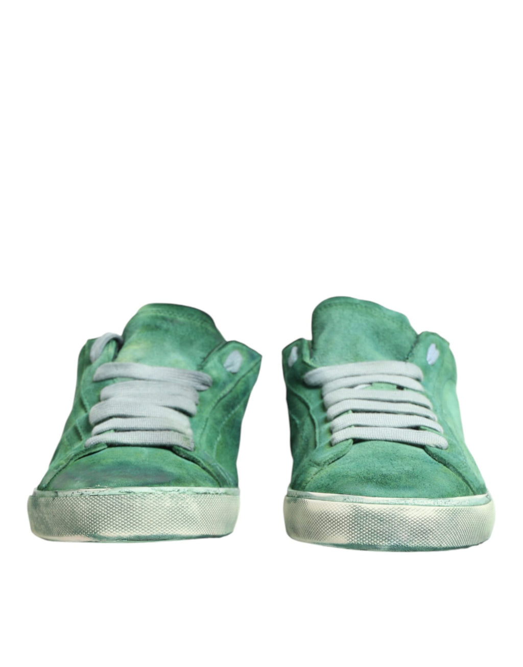 Dolce & Gabbana Green Suede Sneakers with DG Logo Sole, Low-Top