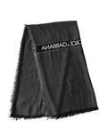 Dolce & Gabbana Schwarzer Modal-Wärmeschal mit Fransen 140cm x 134cm Herrenschal