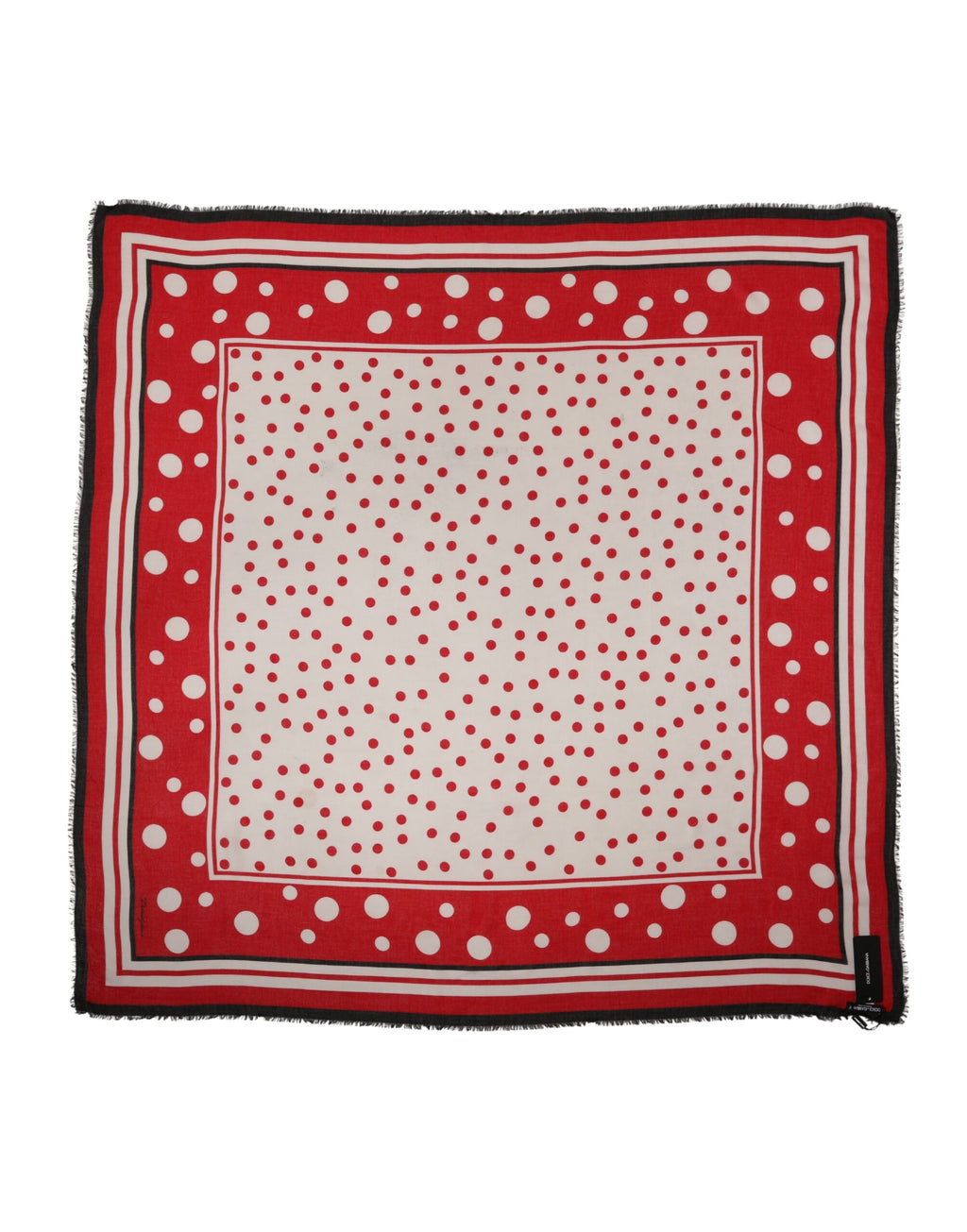 Dolce & Gabbana Red Foulard with Polka Dot Print, 130cm x 130cm