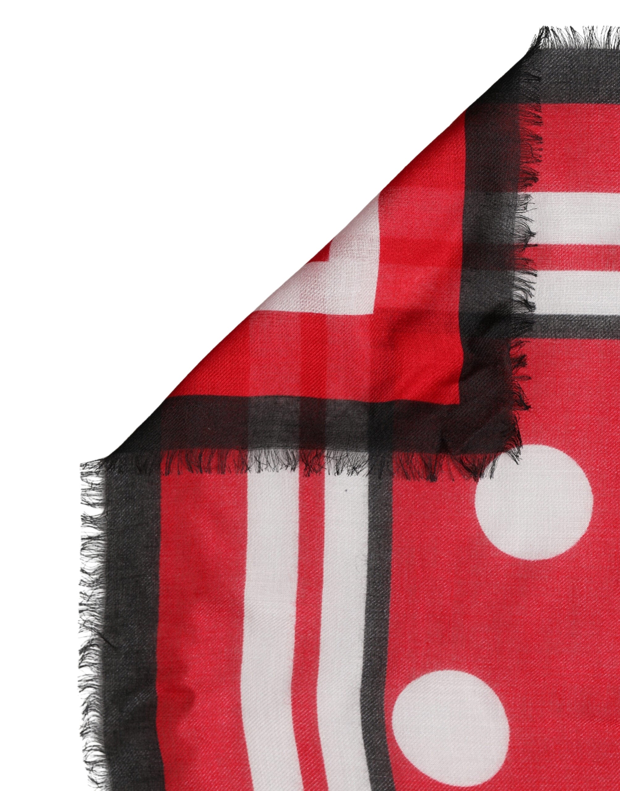Dolce & Gabbana Red Foulard with Polka Dot Print, 130cm x 130cm
