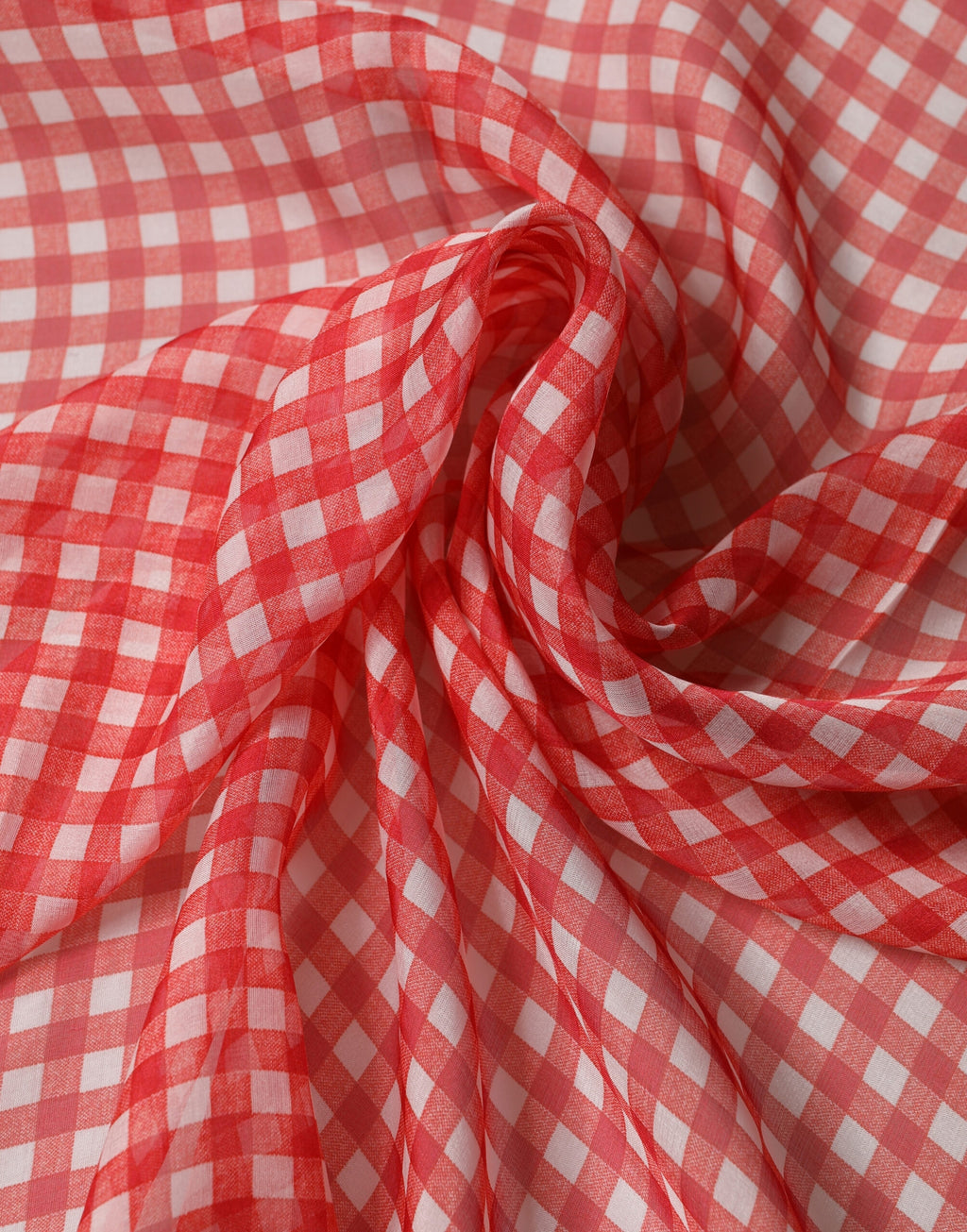 Dolce & Gabbana Silk Scarf Foulard White-Red Checked 140cm x 136cm