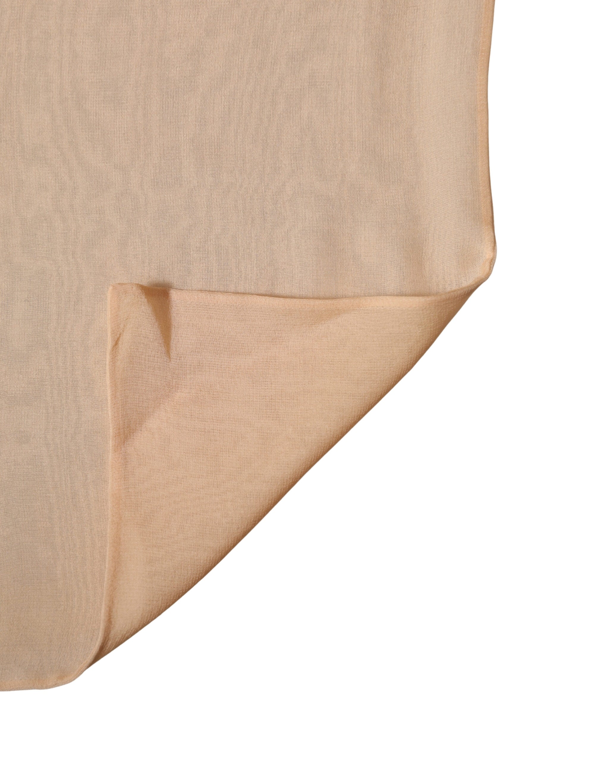 Dolce & Gabbana Beige Silk Scarf Wrap Foulard Stole 292cm x 19cm Scarf