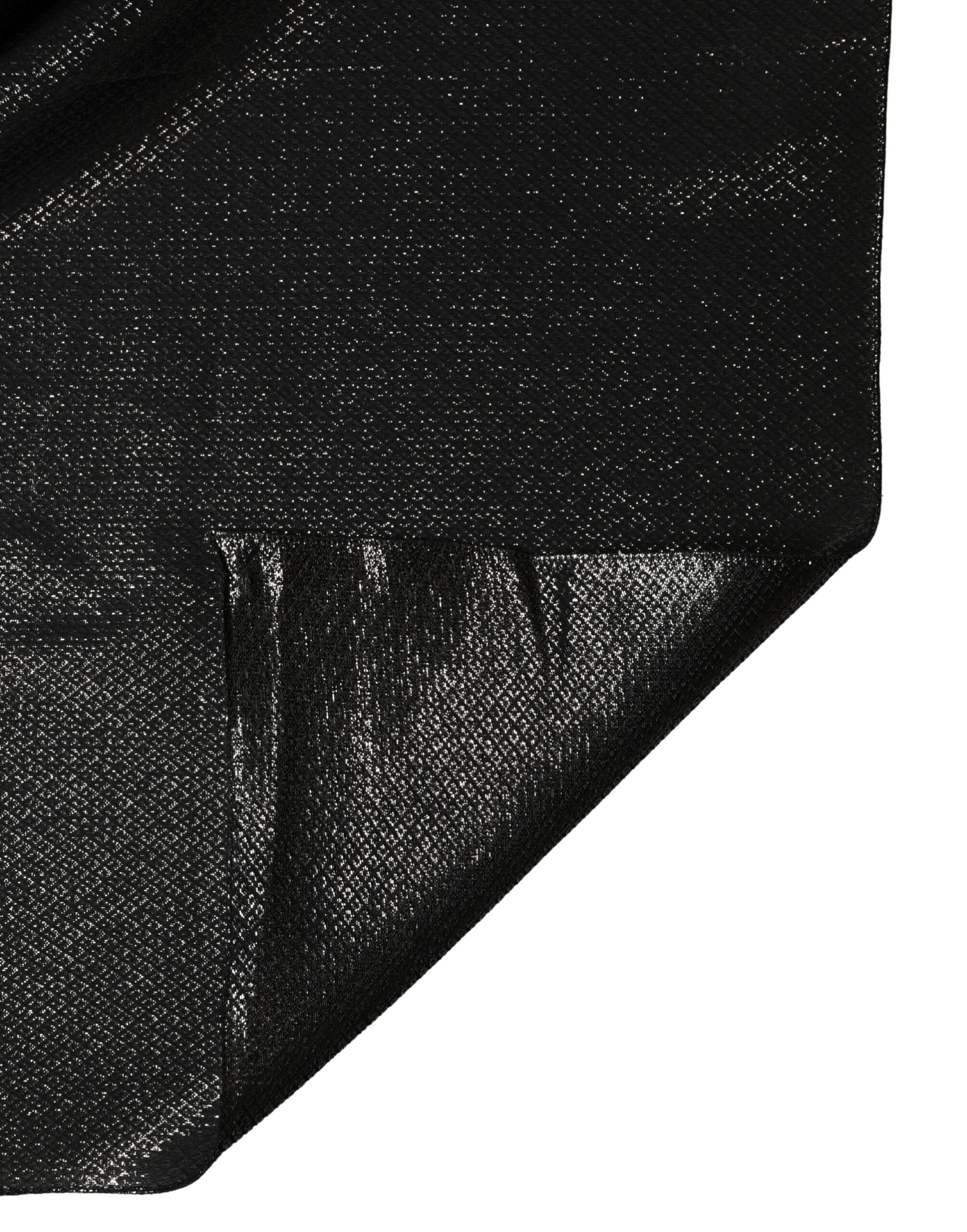 Dolce & Gabbana Black Silk Scarf Foulard 122cm x 120cm