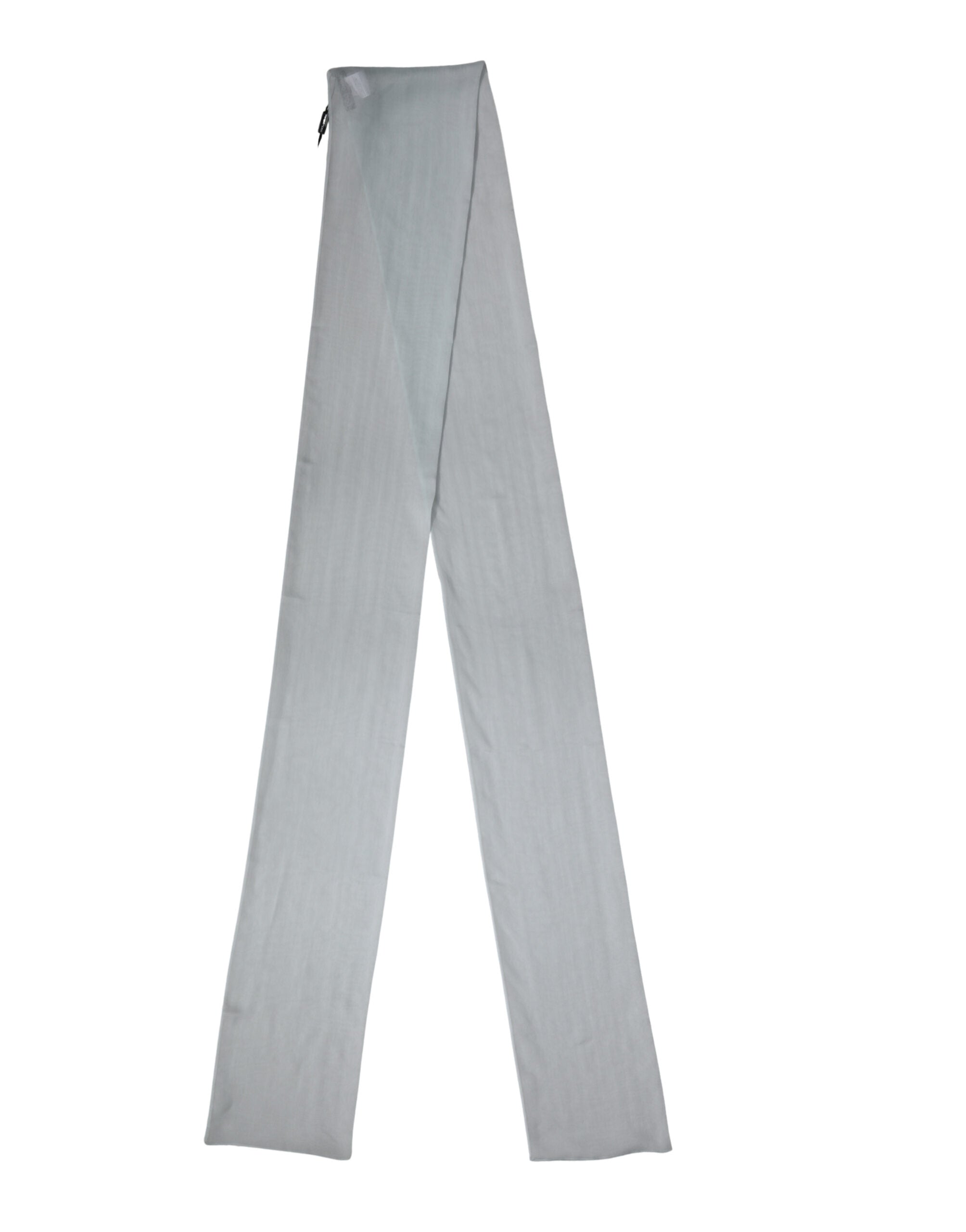 Dolce & Gabbana Light Blue Silk Ribbon Scarf Wrap 294.5 cm x 19 cm
