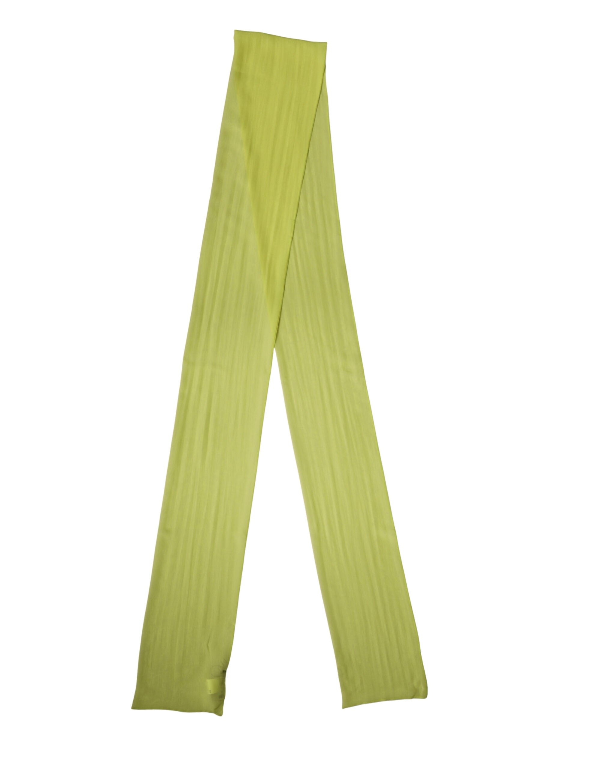 Dolce & Gabbana Yellow Green Silk Scarf Foulard Stole 292cm x 19cm Scarf
