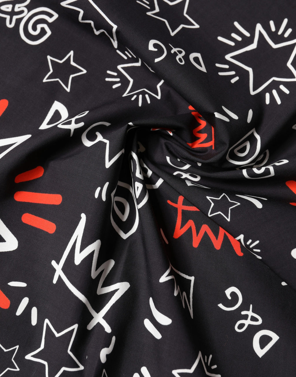 Dolce & Gabbana Black, White and Red DG Crown Cotton Foulard Scarf 47cm x 46cm