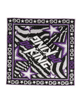 Dolce & Gabbana Schwarzer Lila DG King Baumwoll-Foulard Schal 51cm x 49,5cm