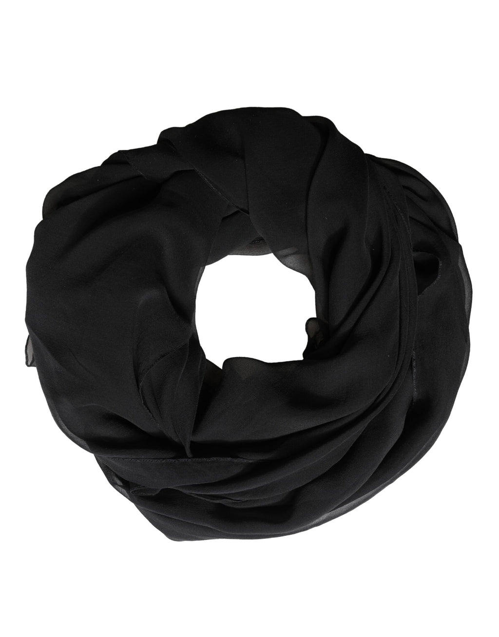 Dolce & Gabbana Schwarzer Seiden-Nackenwickel-Schal Stola 167cm x 126cm