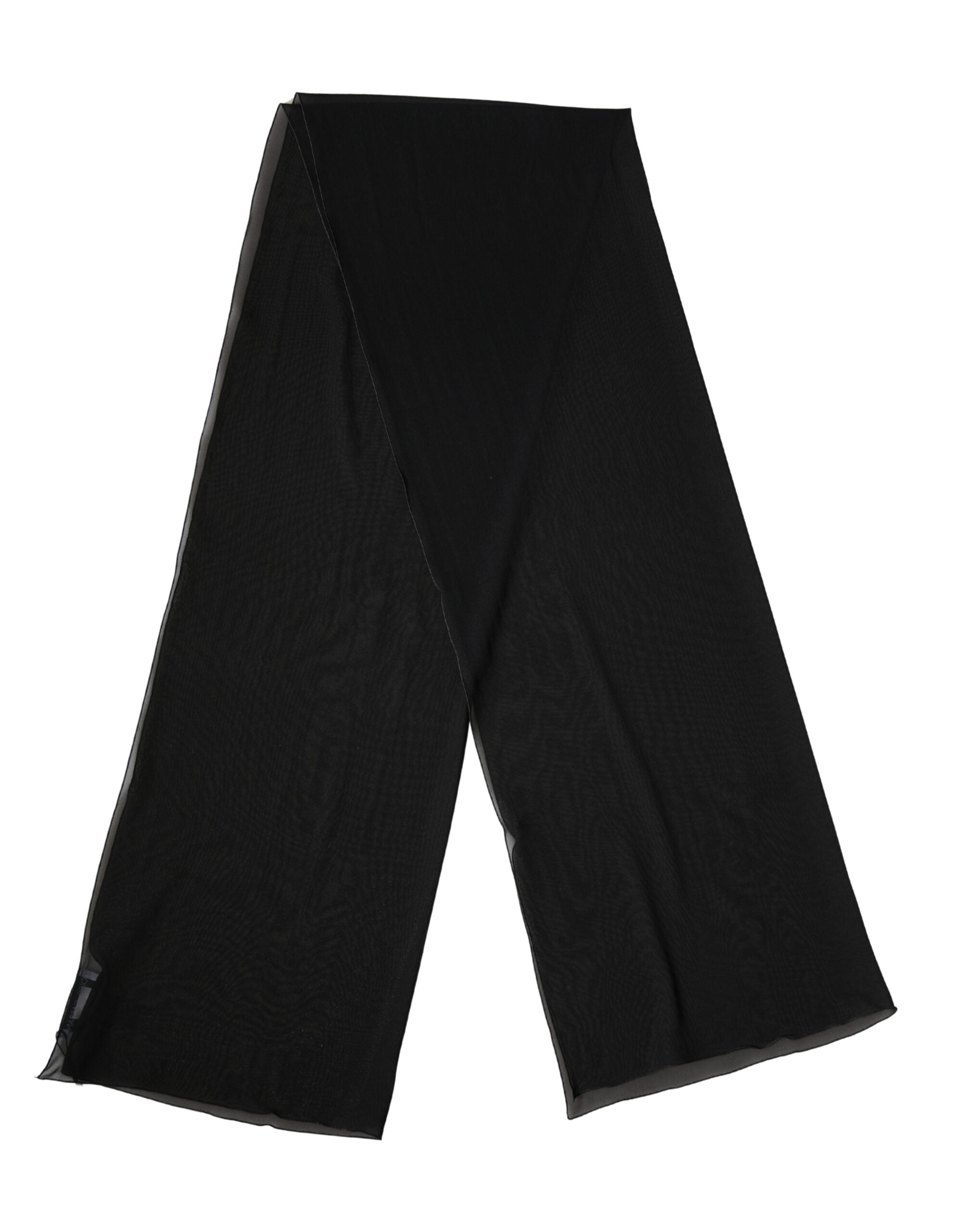 Dolce & Gabbana Black Silk Scarf Stole 200cm x 64cm
