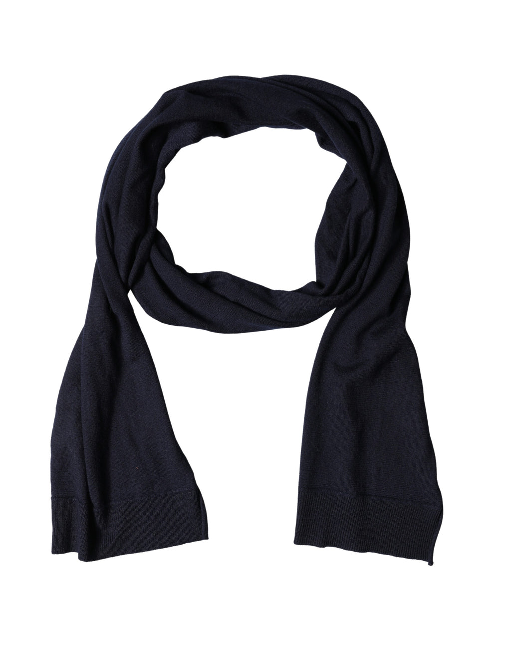 Dolce & Gabbana Black Wool Scarf with Shawl Collar 200cm x 25cm Scarf