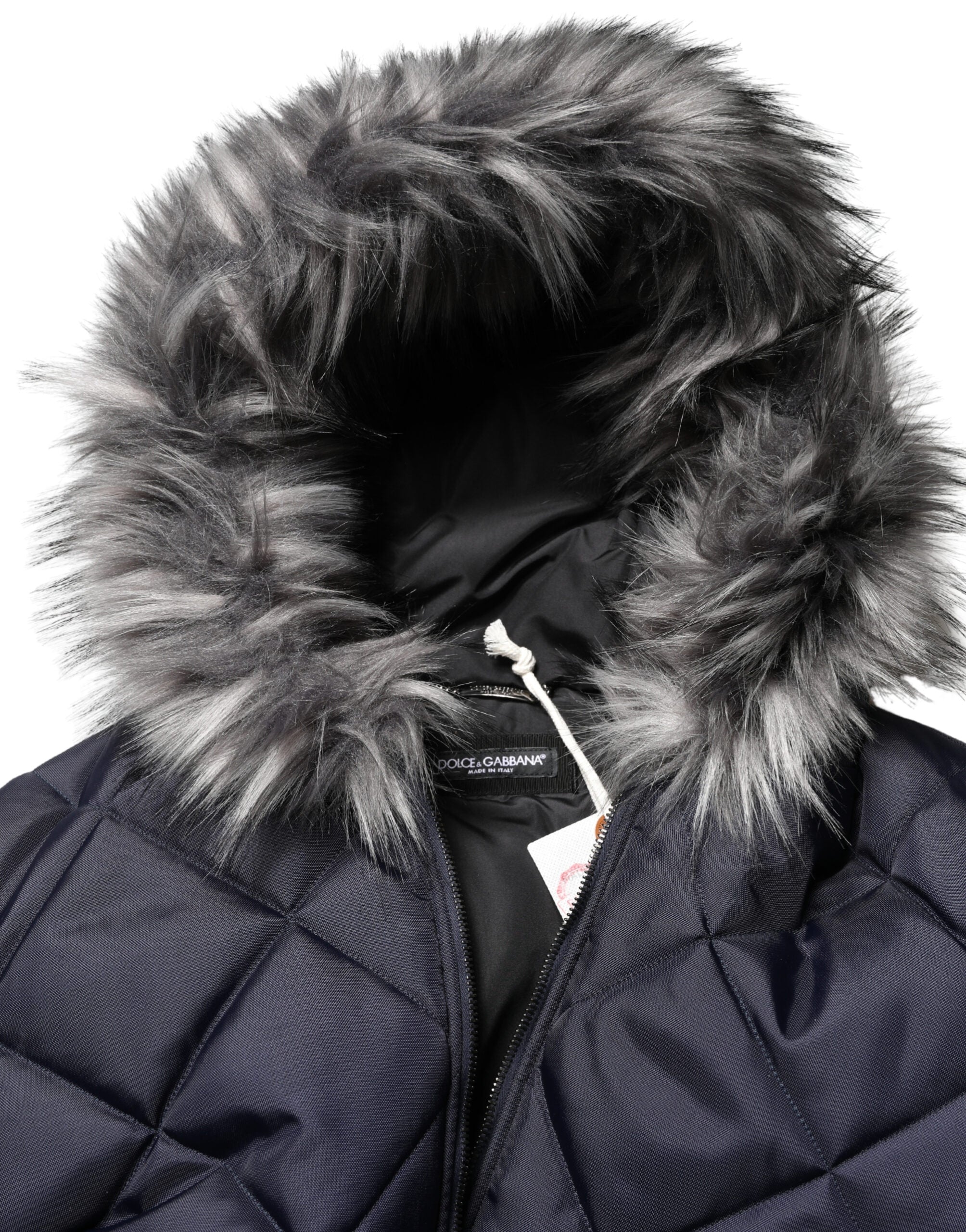 Dolce & Gabbana Black Quilted Lambskin Hooded Jacket