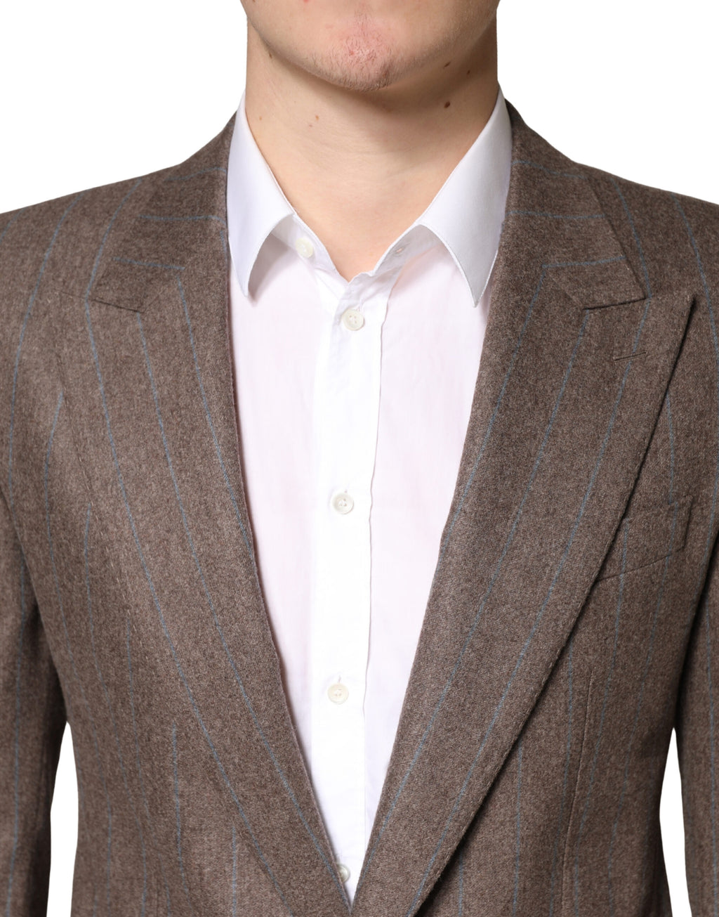 Dolce & Gabbana Brown Pinstripe Single-Breasted Blazer