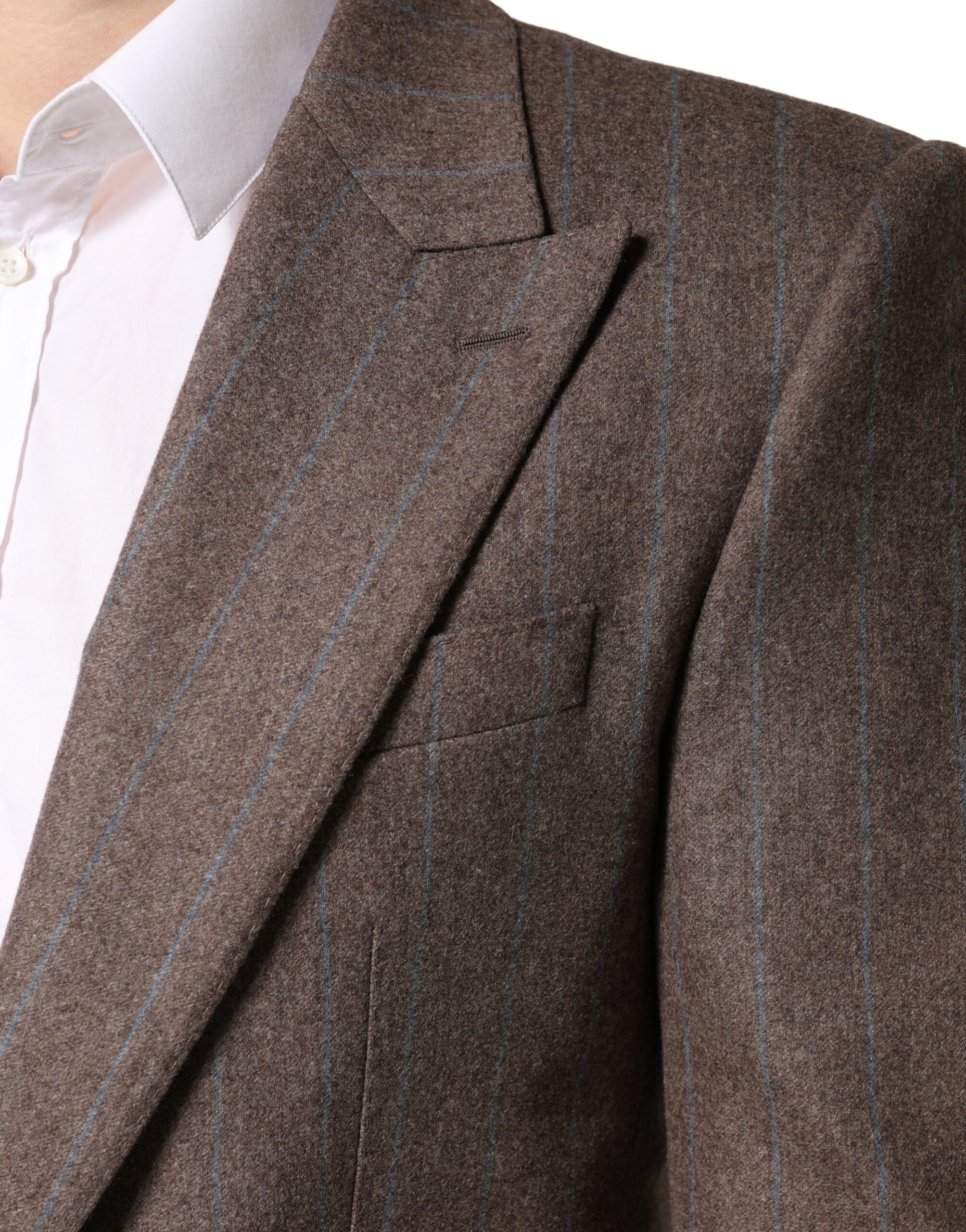 Dolce & Gabbana Brown Pinstripe Single-Breasted Blazer