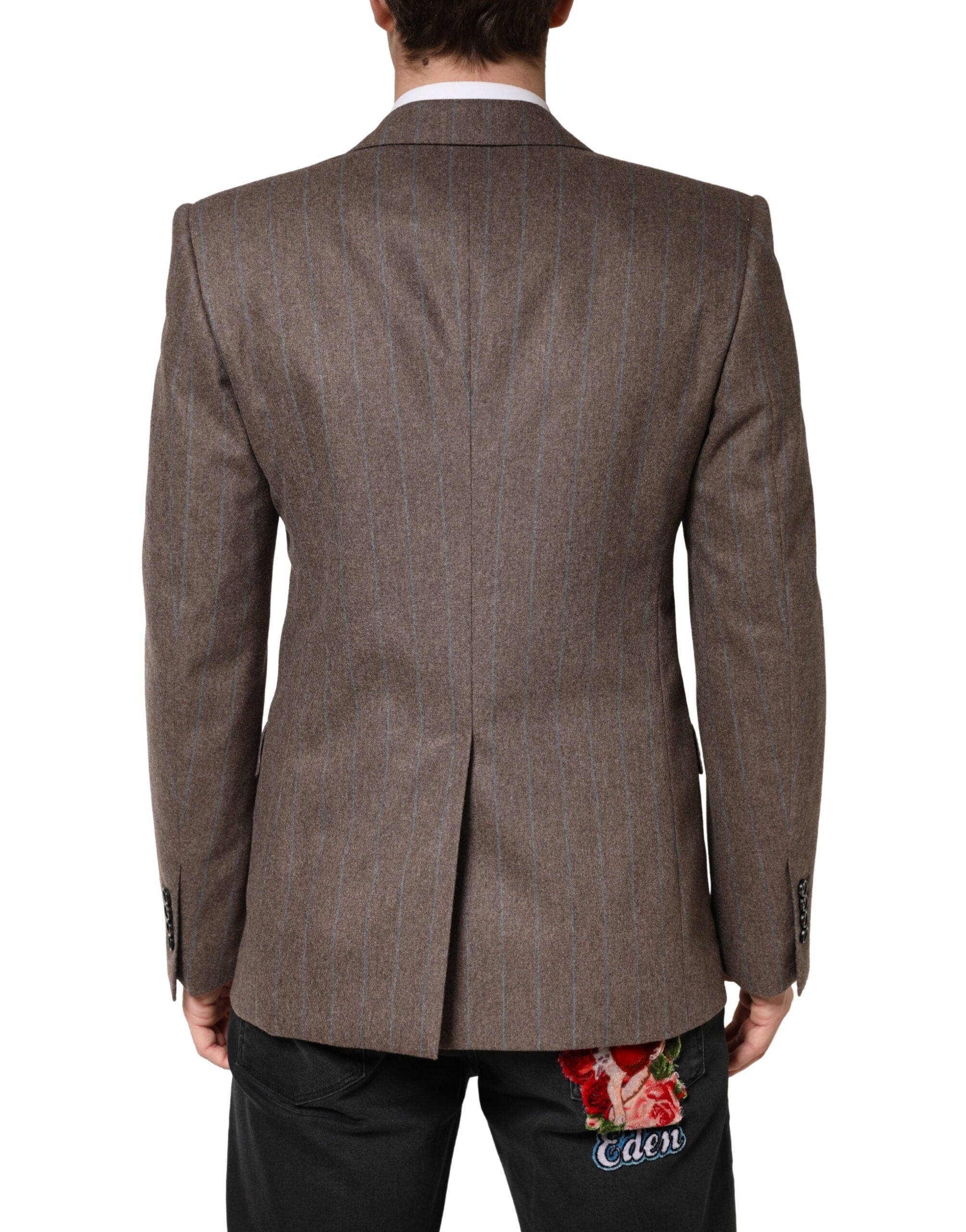 Dolce & Gabbana Brown Pinstripe Single-Breasted Blazer