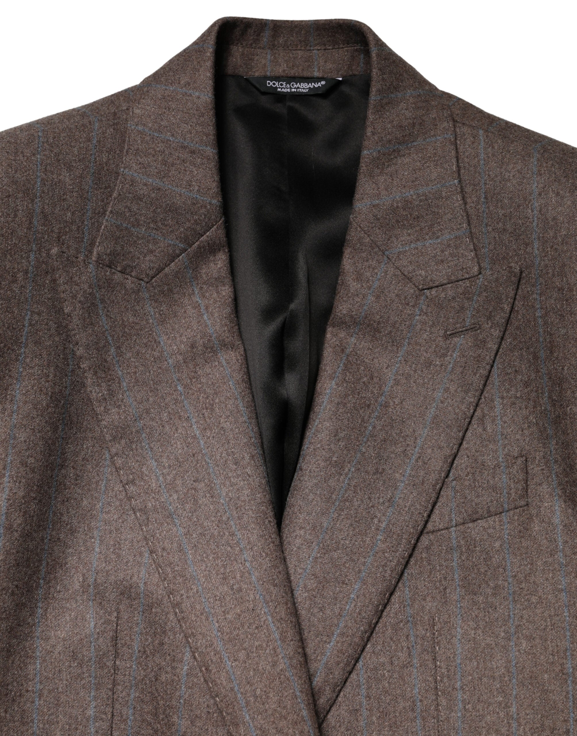 Dolce & Gabbana Brown Pinstripe Single-Breasted Blazer