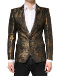 Dolce & Gabbana Goldfarbener Jacquard-Sakko mit einem Knopf