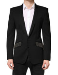 Dolce & Gabbana Embellished Single-Breasted Black Blazer