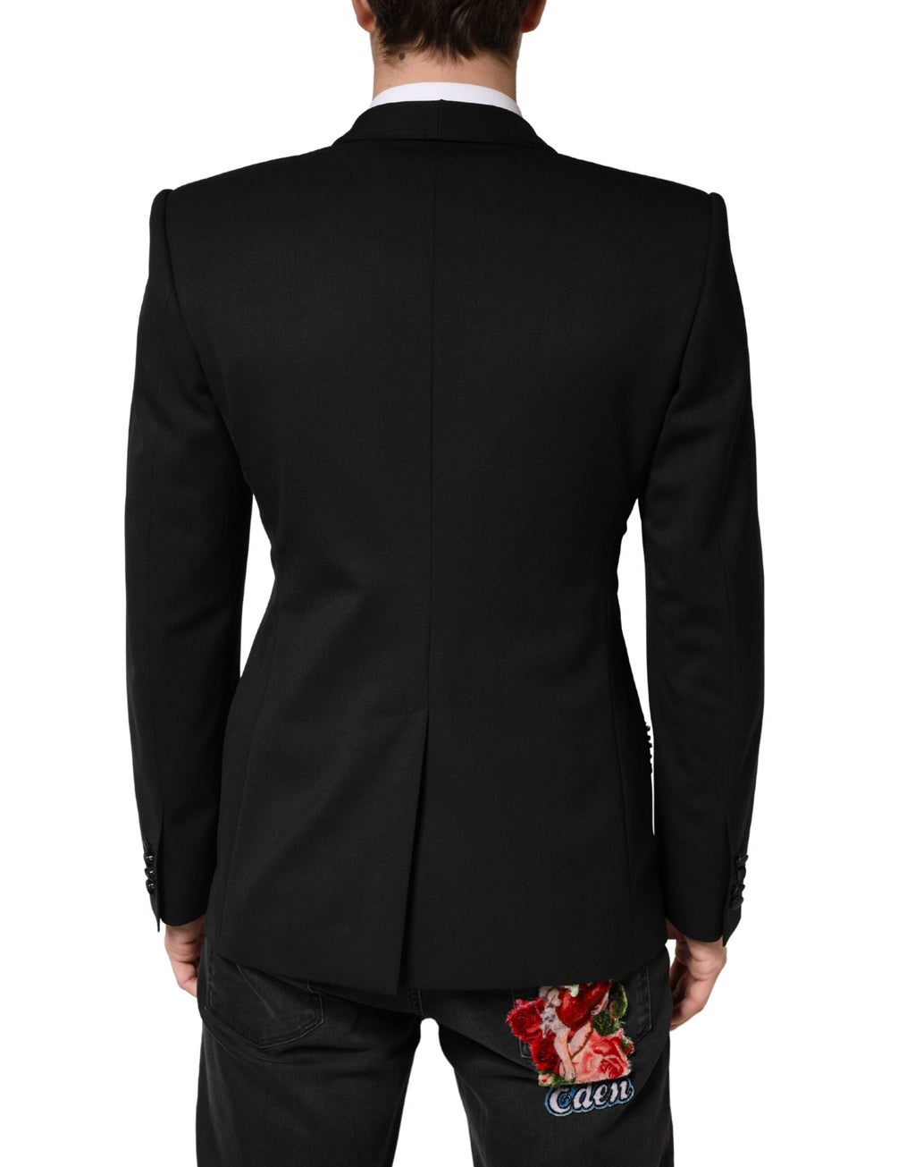 Dolce & Gabbana Embellished Single-Breasted Black Blazer