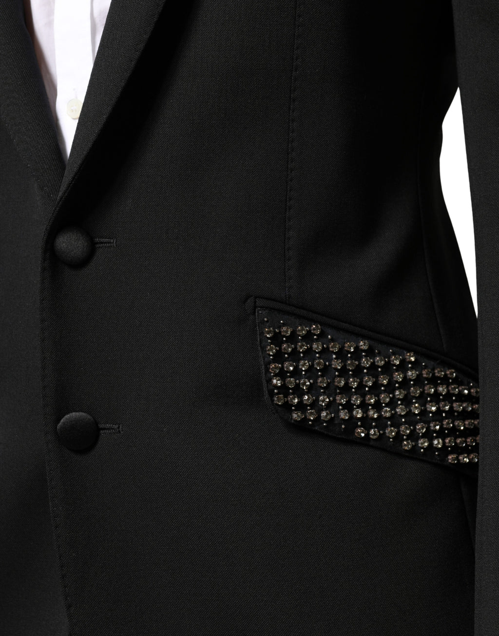 Dolce & Gabbana Embellished Single-Breasted Black Blazer