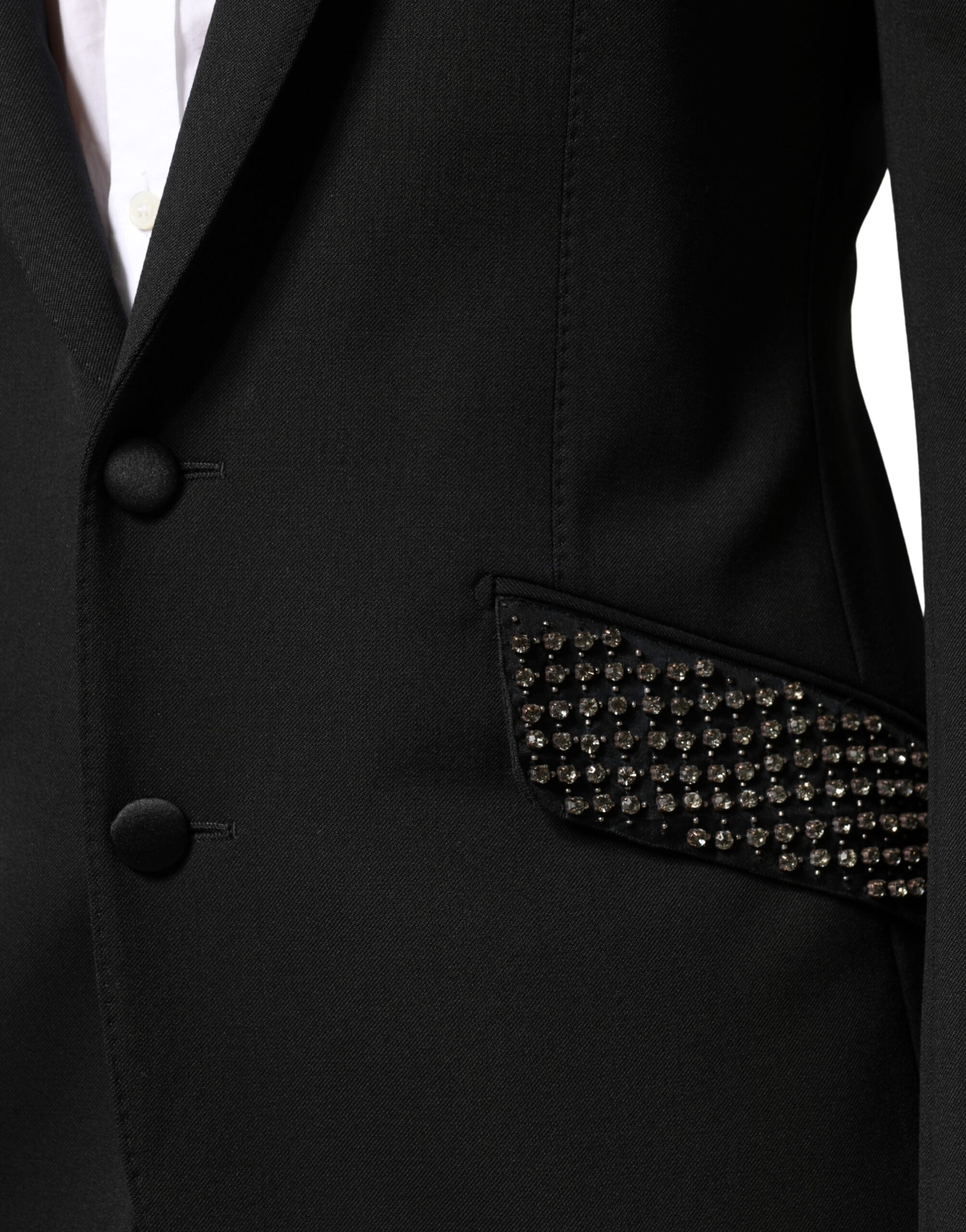 Dolce & Gabbana Embellished Single-Breasted Black Blazer