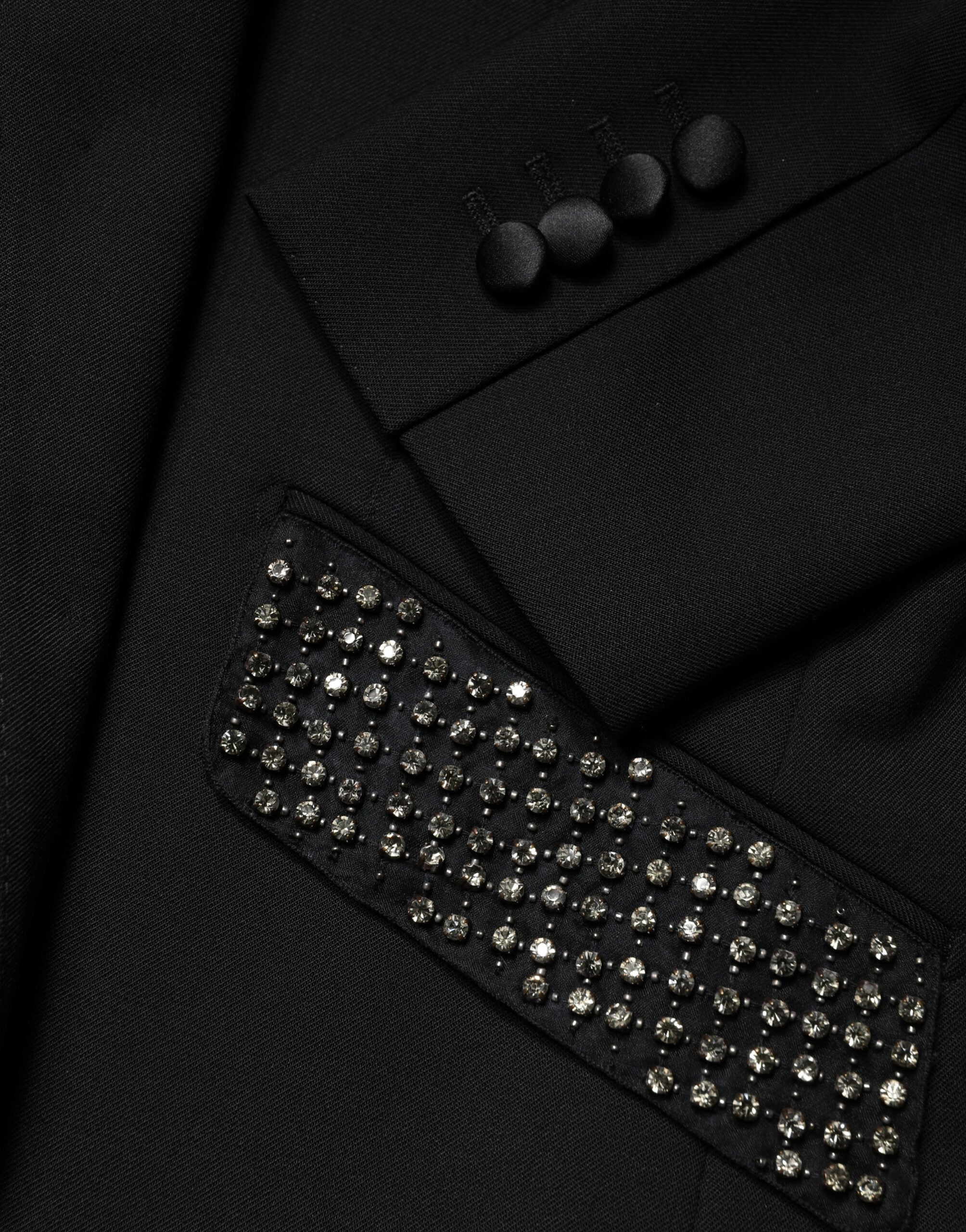 Dolce & Gabbana Embellished Single-Breasted Black Blazer