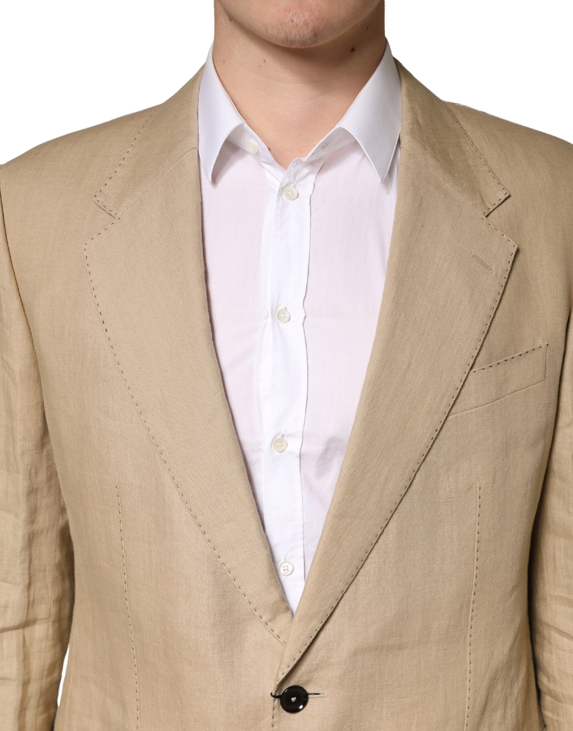 Dolce & Gabbana Beige TAORMINA Single-Breasted Formal 2-Piece Suit