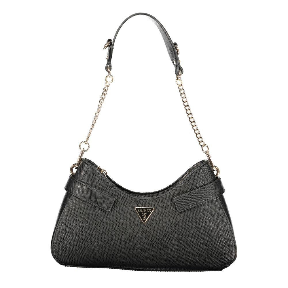 Guess Jeans Schwarze Damen-Handtasche aus Polyurethan