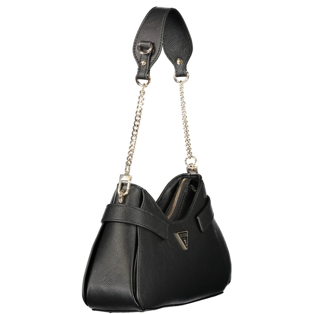 Guess Jeans Schwarze Damen-Handtasche aus Polyurethan