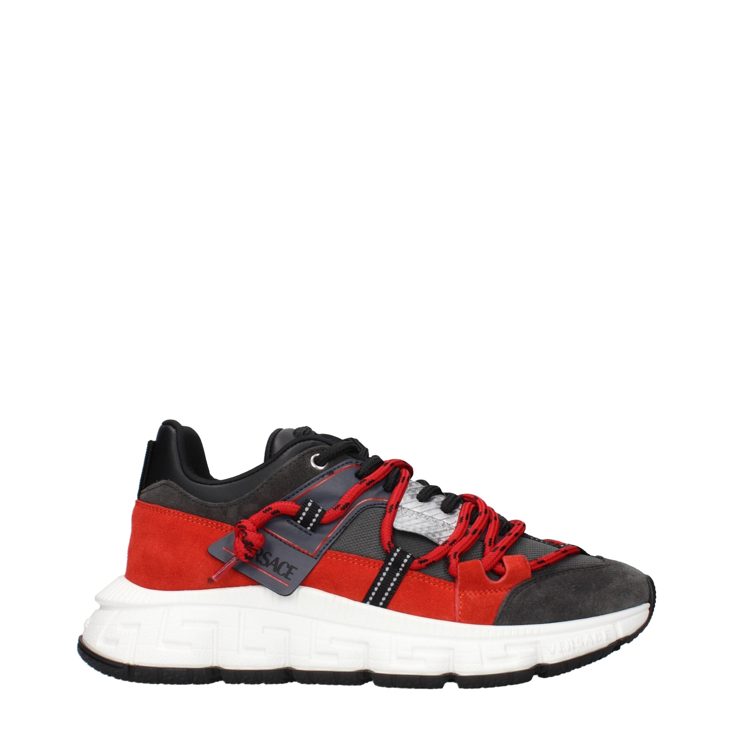 Versace Graue Leder Chunky Sneaker