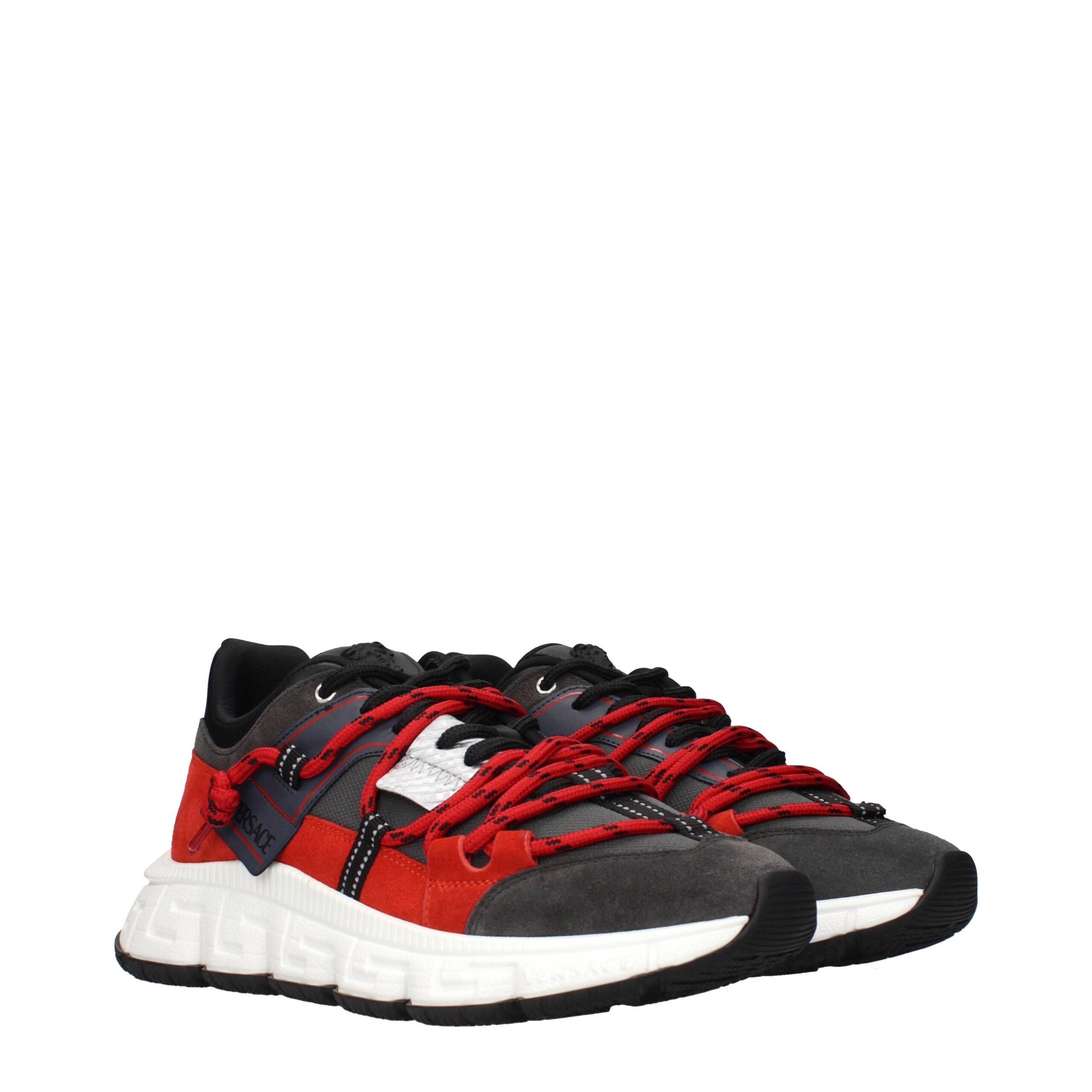 Versace Graue Leder Chunky Sneaker