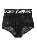 Dolce & Gabbana Schwarzer Girdle mit Logo, High Waist Panty Unterwäsche