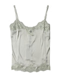 Dolce & Gabbana Light Green Floral Lace Lingerie Top