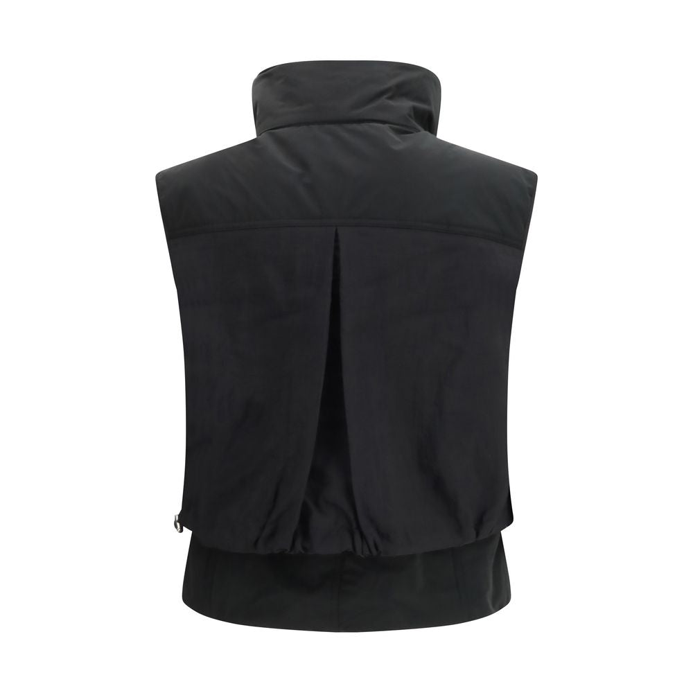 PINKO Schwarze ärmellose Nylonjacke