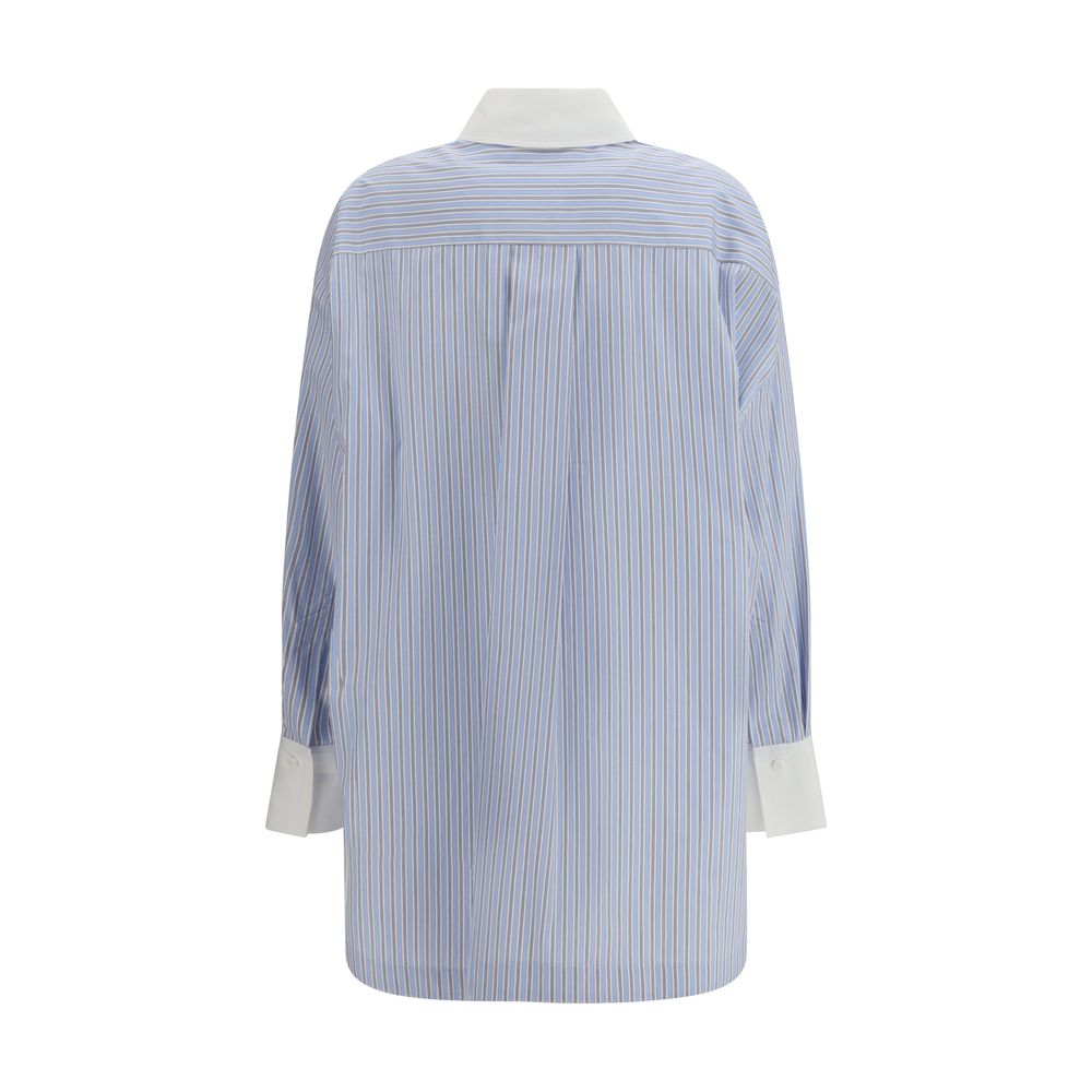 The Attico Blaues Baumwollhemd mit Muster