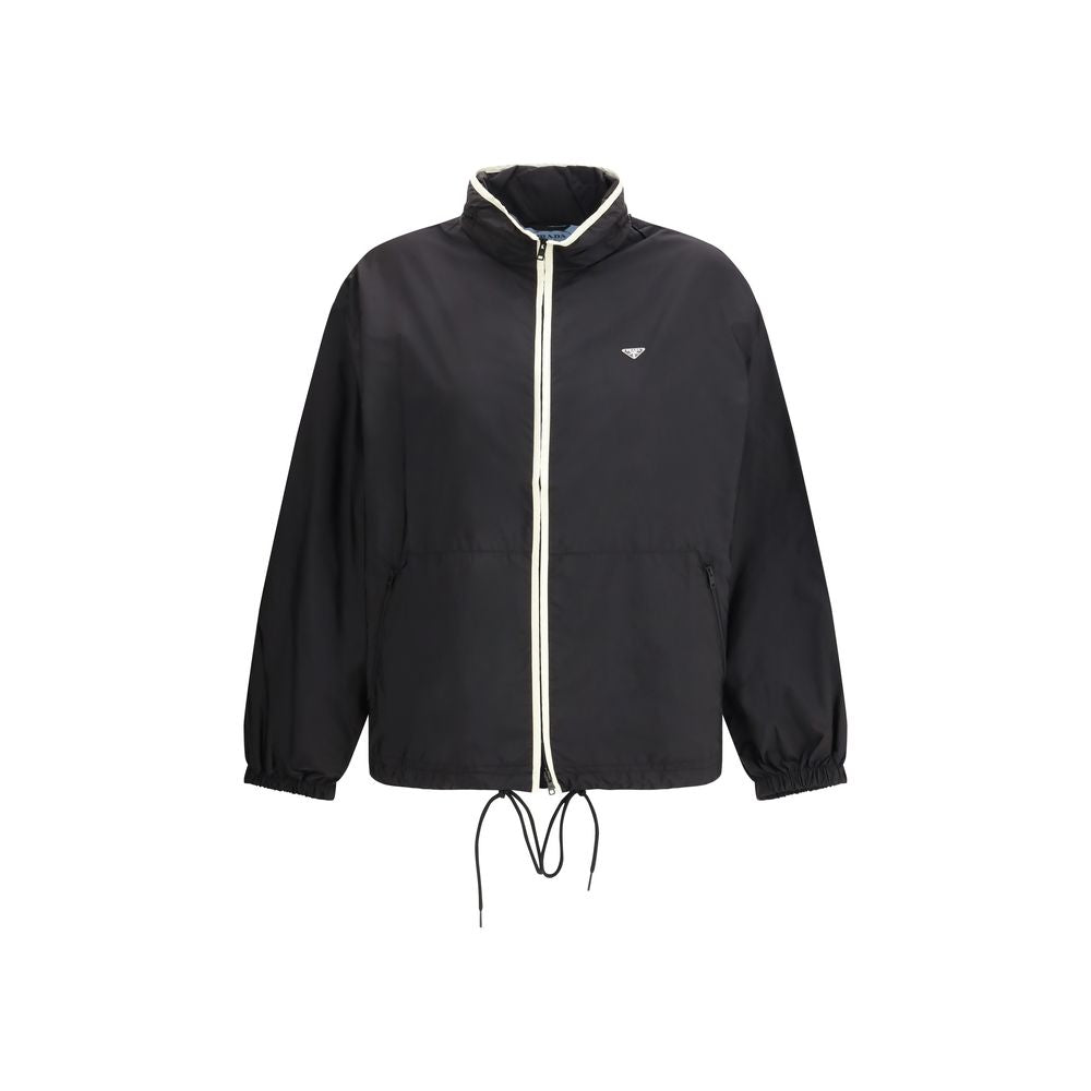 Prada Schwarze Polyamid-Shell-Jacke