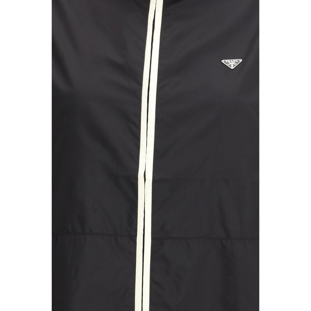 Prada Schwarze Polyamid-Shell-Jacke