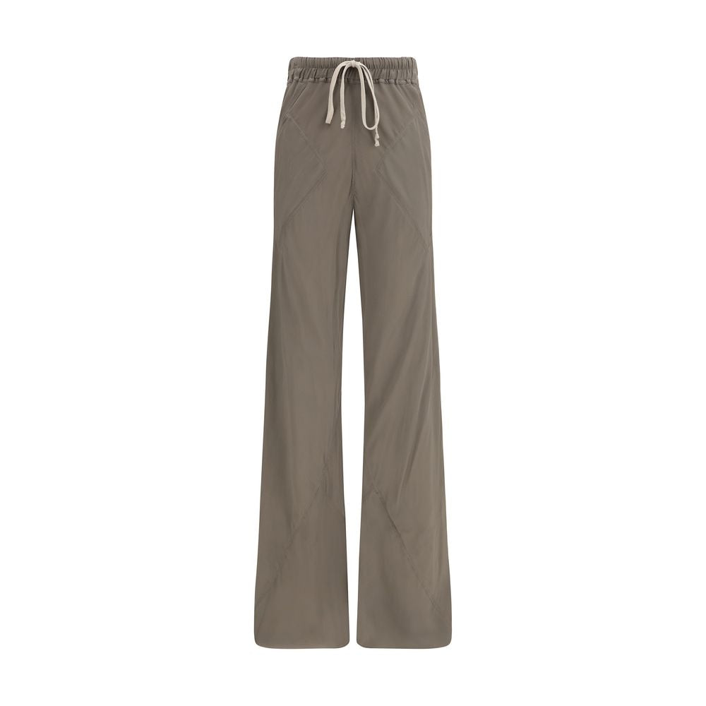 Rick Owens Braune Seidenhose mit ausgestelltem Bein