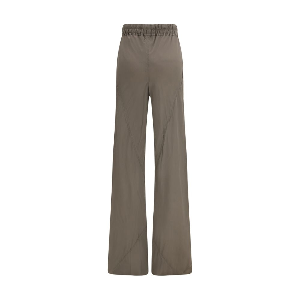 Rick Owens Braune Seidenhose mit ausgestelltem Bein