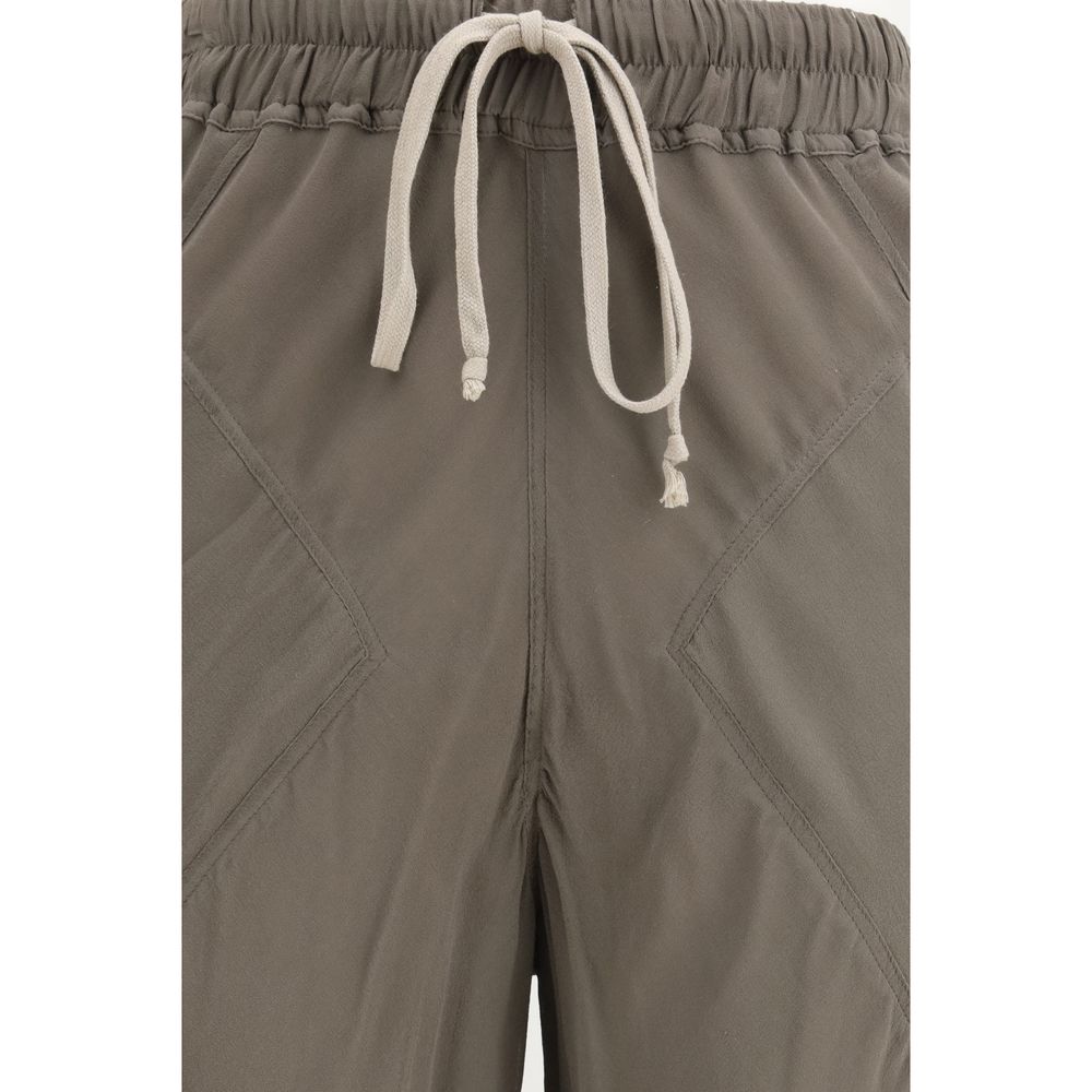 Rick Owens Braune Seidenhose mit ausgestelltem Bein